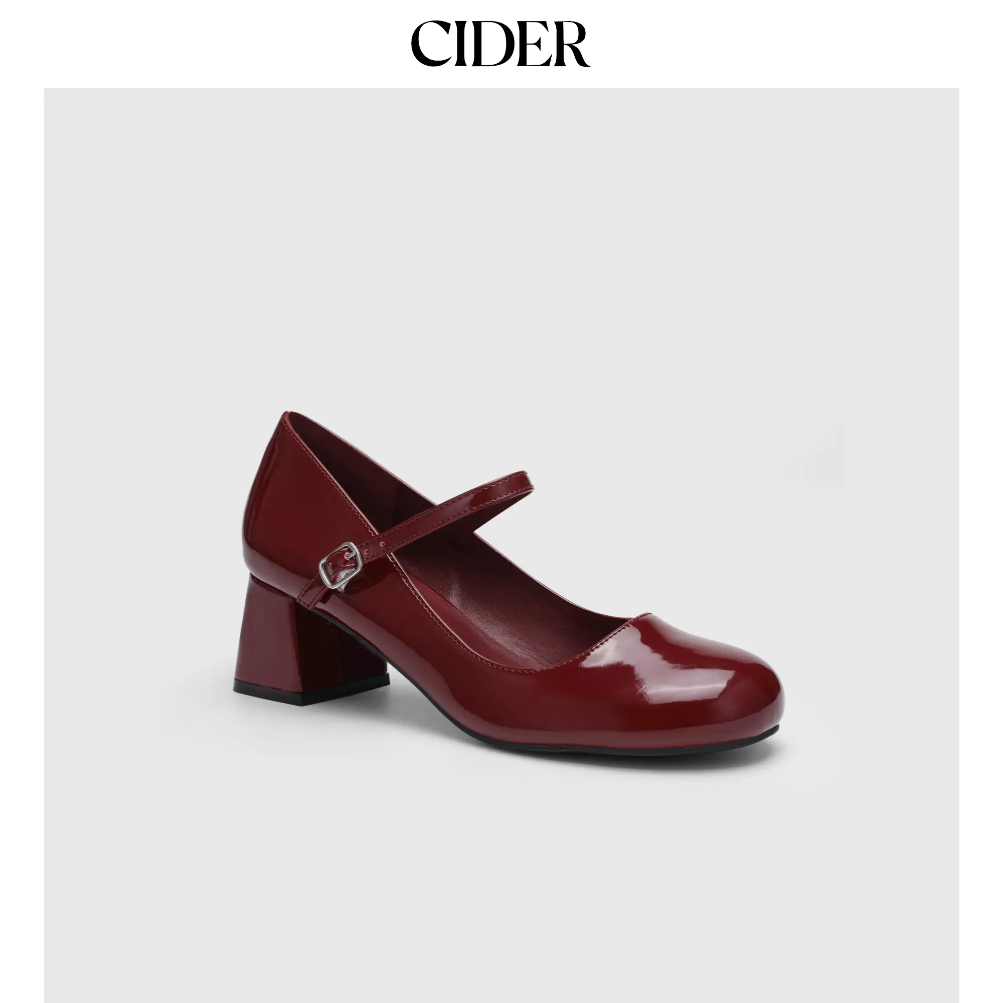 Patent Leather Chunky Heeled Mary Jane Shoes SohoChic