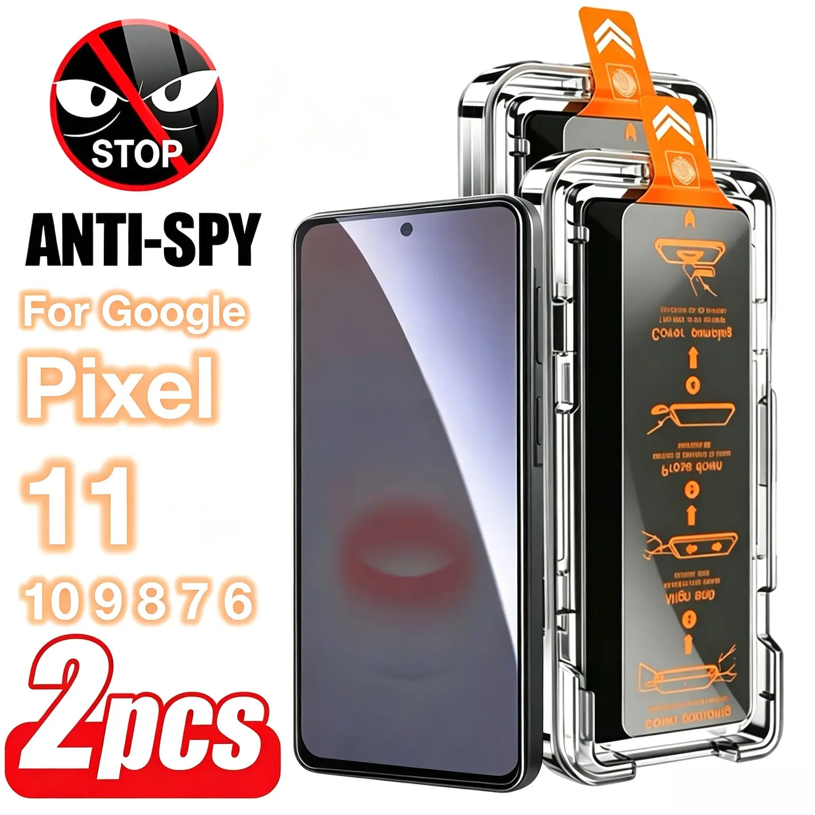 2-Pack Google Pixel Screen Protectors, Anti-Spy Privacy Film, Ultra-Sensitive Fingerprint Sensor, Dust-Free Installation
