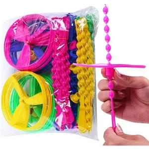 Flying Helicopter Toy, 20 Sets Hand the Rotating Circle Helicopter, Bamboo Dragonfly Hand Rub Plastic Propeller for Outdoor Toy Kids Gift Flying (Colorful)fidget toys