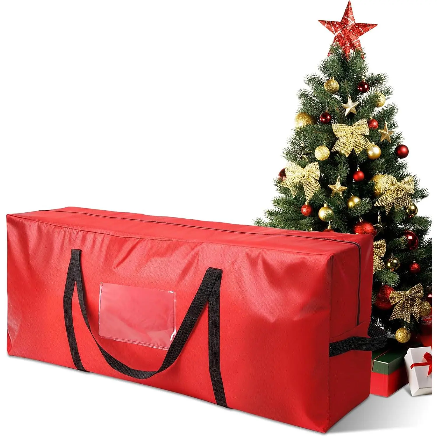Christmas Tree Storage Bag – Fits Up to 7.5 Ft Xmas Tree, 600D Oxford Fabric,  & -Resistant Material with Reinforced Handles and Zippers & Card Slot, Protects from Dust &