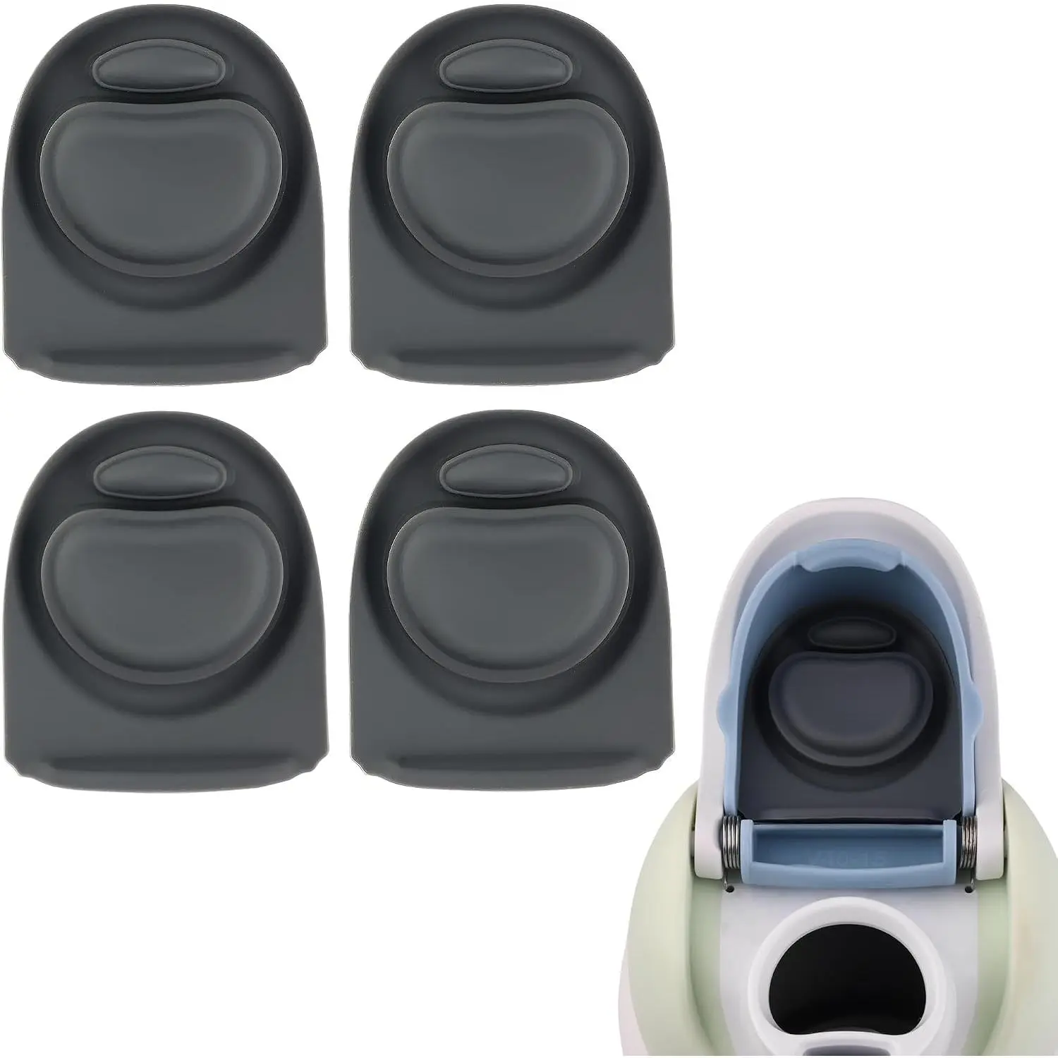 4 count Rubber Stopper Seal  Compatible with  24oz 32oz Water Bottle Lid, Gray  Gasket Part for  16/24/25/32/40oz Bottle Cap