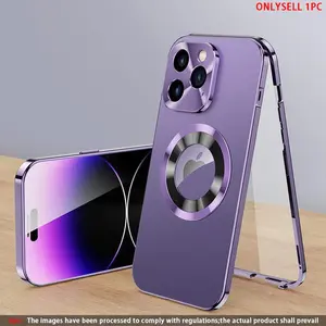 Metal Anti-Drop Shockproof Protective Durable Phone Case Cover with Built-In Screen Protector, Compatible with iPhone 16 Pro Max, 16, 14 Pro Max, 13 Pro Max, 12, 11