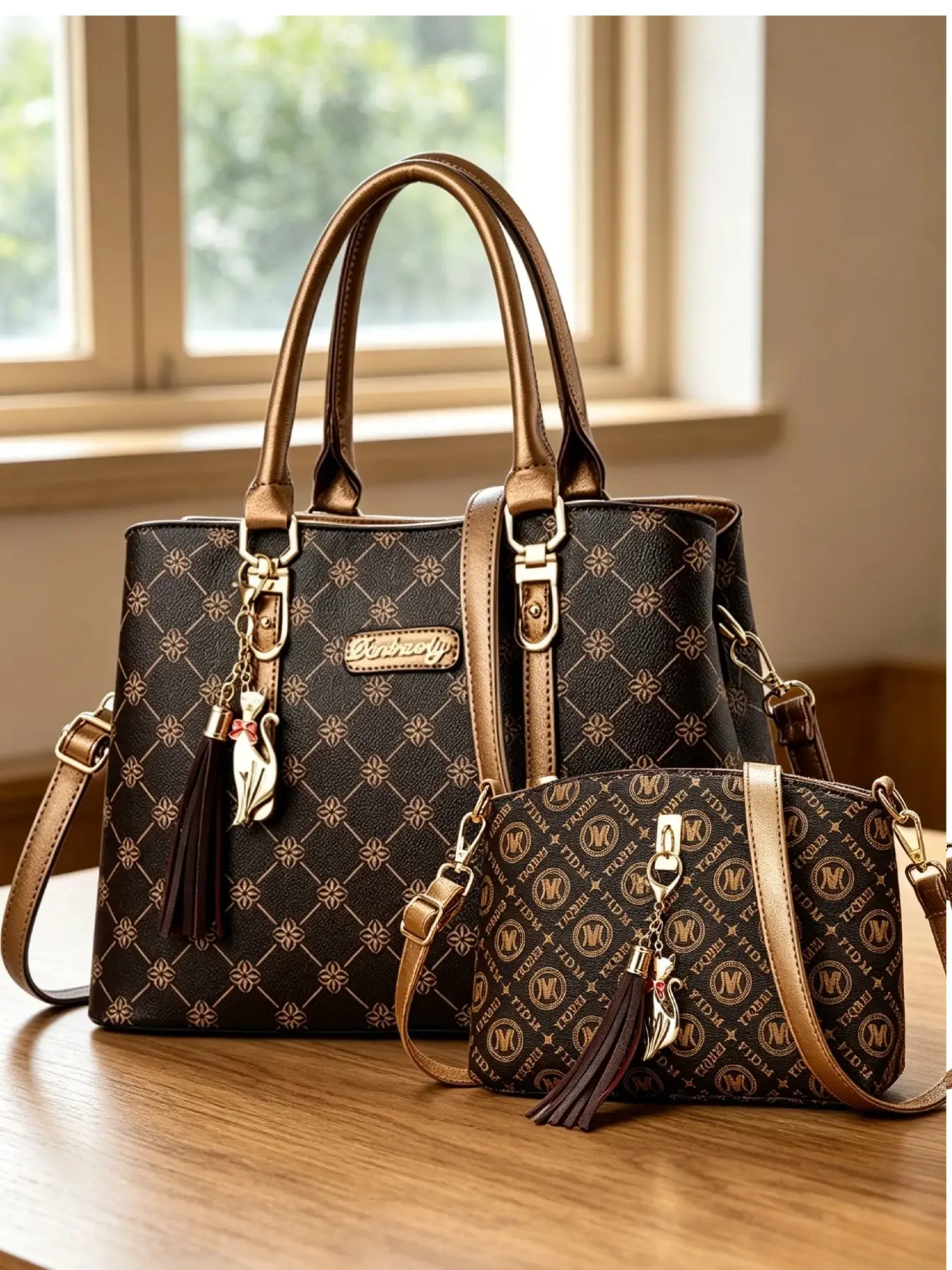 Bags, women's bags, shoulder bags, printed letter bags, light luxury bags, hand crossbody bags, large capacity, buy a big get a for free, Handbag Combo, for mom, birthday gifts for wife's bags, Mother's Day gifts for mom's bags, Stylish Handbag