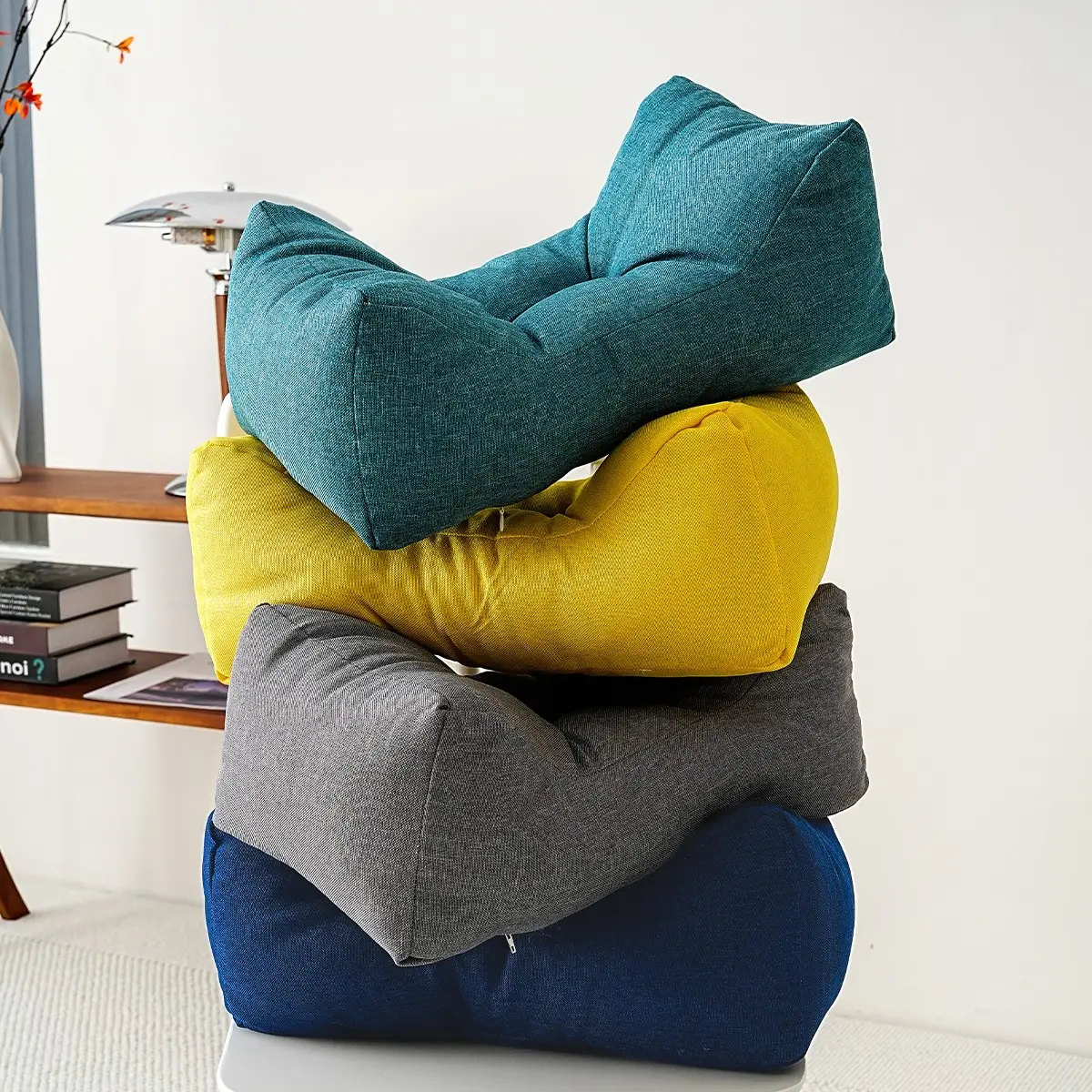 Elegant Lumbar Pillow for Nap, Student Backrest Cushion, Office Floor Sleep Pillow, Multiple Colors Available
