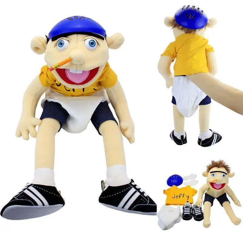 Jeffy Hand Puppet Cartoon Plushies - Soft Stuffed Doll Figurine, Sleeping Pillow, Educational Playhouse Gift for Fans, Birthday Presents