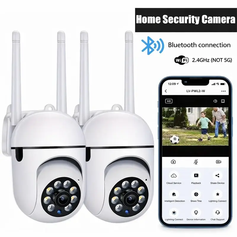 Smart home security camera (smart home device), 360 rotatable, 1080p full HD, full color night vision, motion sensor, bidirectional audio, Wi-Fi-Bluetooth, easy installation, baby monitor, remote vision, moving gift, Wifi Security Cam