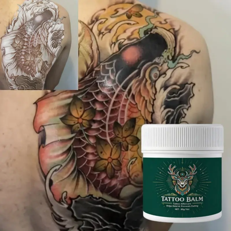 30g Aloe Vera Tattoo Balm, Tattoo Cream, Refreshing Non-Greasy, Gentle Nourishment for New and Old Tattoos, Enhances Tattoo Color, Suitable for All Skin Types