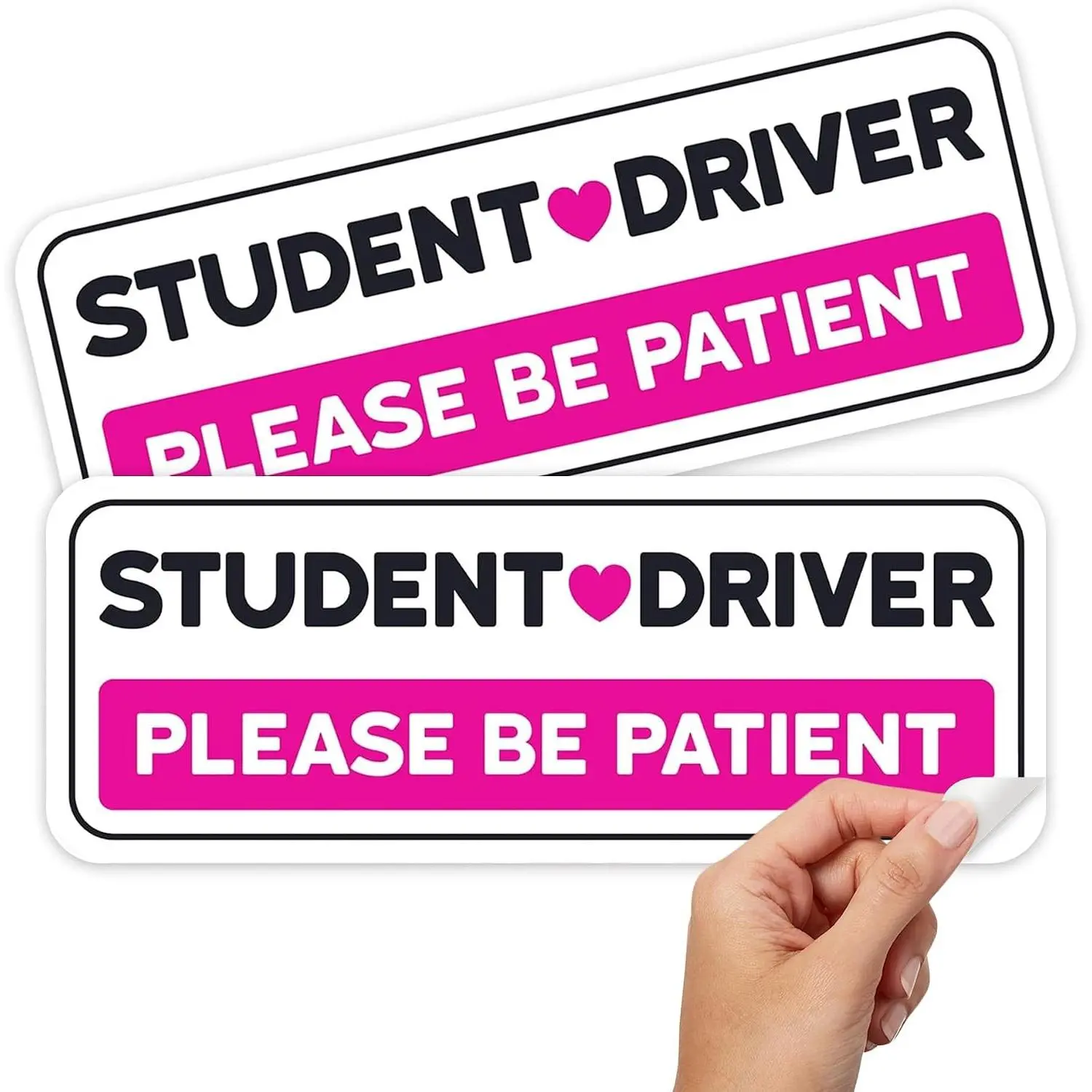 Pink Student Driver Stickers for Cars & Windows (Non-Magnetic)Gift