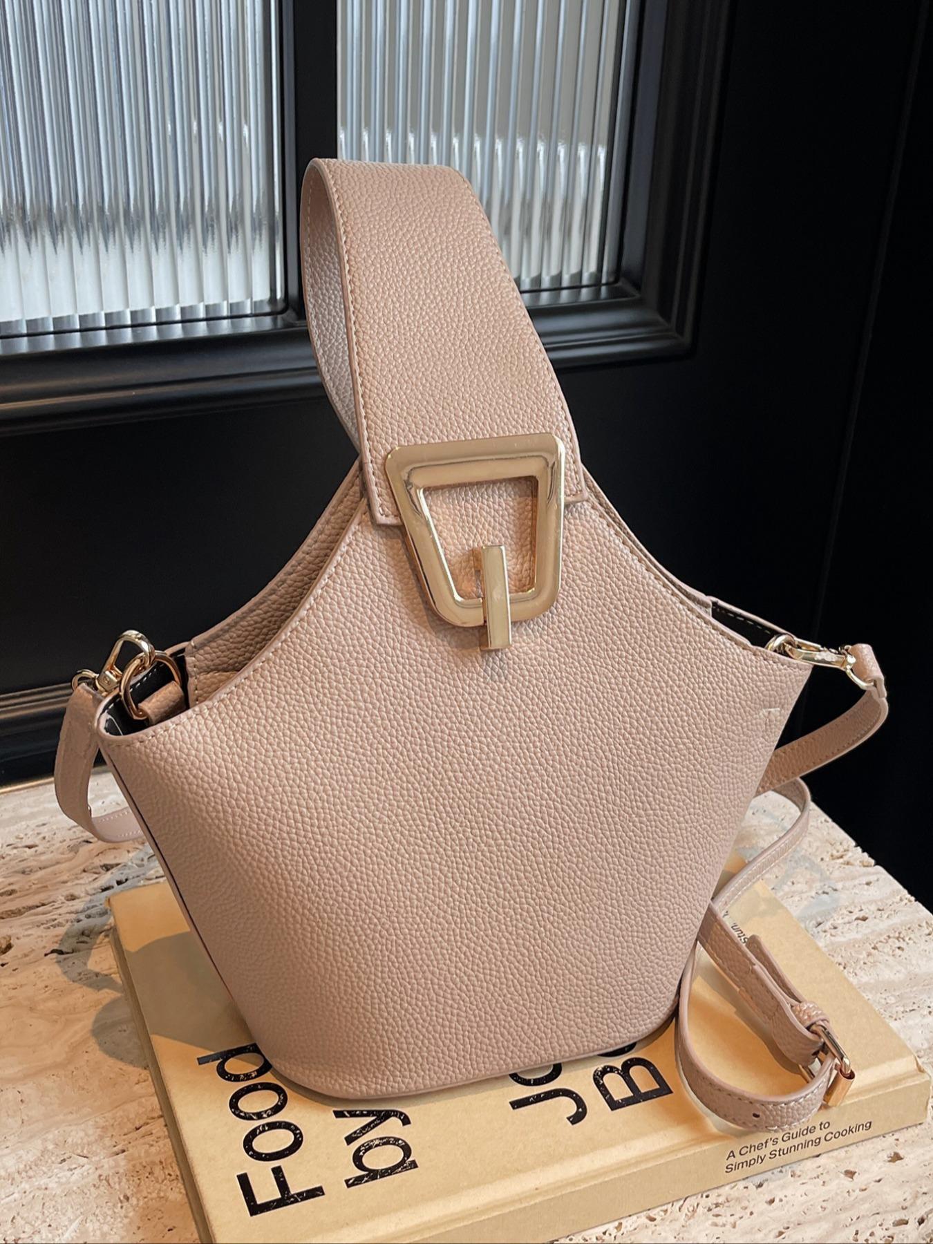 Women's Fashionable Plain Color Handbag (1 Piece), Casual Pu Leather Zipper Handbag with Bag Strap for Daily Used, Trendy Versatile High-quality Daily Commuting Bag, Girl Fashionable Shopping Bag, Casual Handbag Satchel