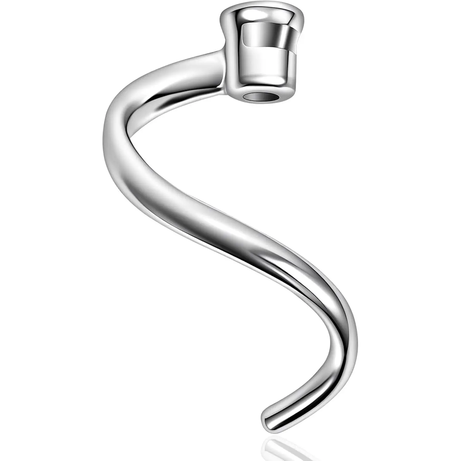 Heavy-Duty Stainless Steel Spiral Dough Hook Attachment KA15, Fits KitchenAid 4.5QT/5QT Tilt-Head Mixers, Chips-Free, Even Knead, No Coating, Dishwasher Safe, For Homemade Bread Baking, Metal