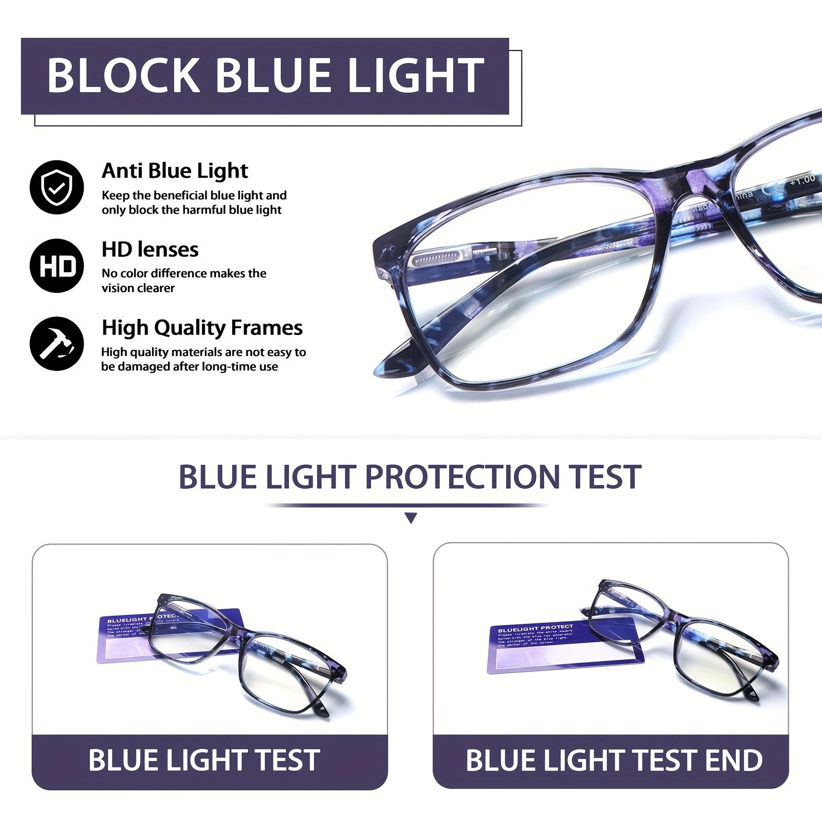 DEAAOK 2 Pack Progressive Multifocal Reading Glasses Anti Blue Light Women Readers with Spring Hinge Computer Eyeglasses