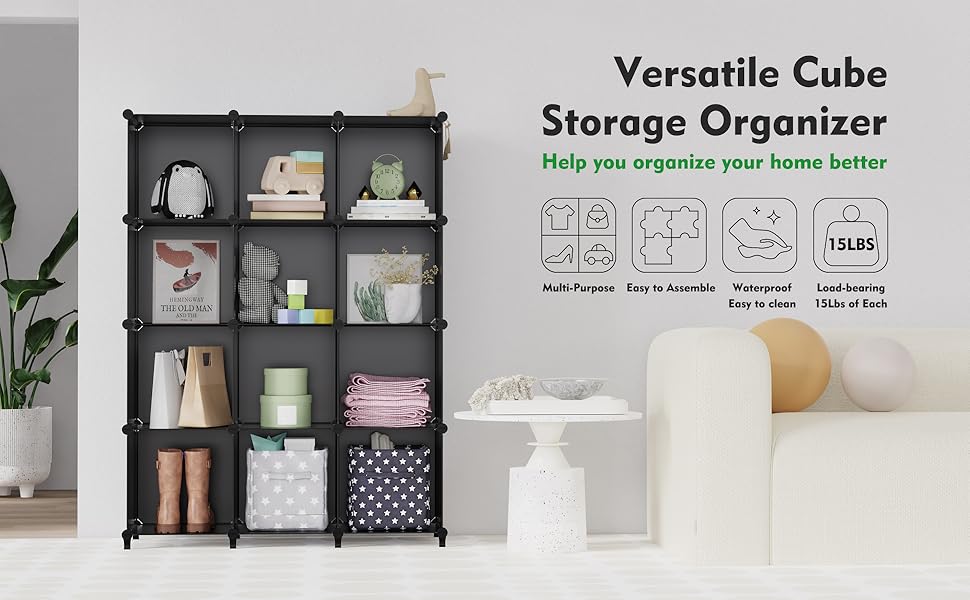 6-Cube Storage Organizer, Closet Organizer Storage Cabinet Shelf Bookcase Bookshelf with Metal Hammer, Storage Cubes Organizer Cabinet for Kids, Closet, Bedroom, Bathroom(11.8x11.8x11.8 inch)Black 6-Cube Storage Organizer, Closet Organizer Storage Cabinet Shelf Bookcase Bookshelf with Metal Hammer, Storage Cubes Organizer Cabinet for Kids, Closet, Bedroom, Bathroom(11.8x11.8x11.8 inch)Black