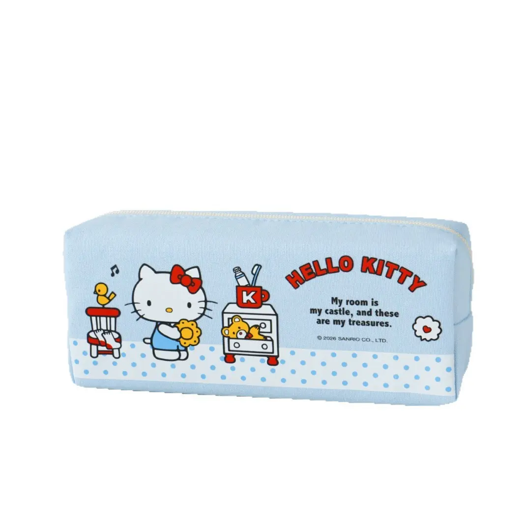 Sanrio Genuine Hello Kitty Cute Series Fabric Star Pencil Case, Kitty Cat Storage Student Pencil Bag # sohochic, large-capacity pencil case, cute pencil case, birthday gift, back-to-school gift, holiday gift