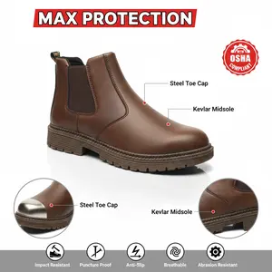 Protective Splash-proof Smash-proof Puncture-proof Breathable Safety Shoes Unisex Chef Work Shoe Waterproof Shoe Anti-slip Durable Outdoor Comfortable Steel Toe Protection Non-slip EVA Sole Industrial Construction Professional Kitchen Footwear