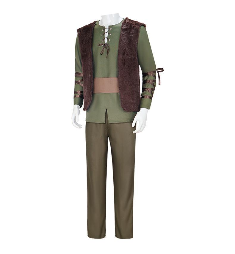 Movie Dragon Hiccup Cosplay Costume wig Green T Shirt Pant Brown Vest Set Halloween adult cartoon dragon Training