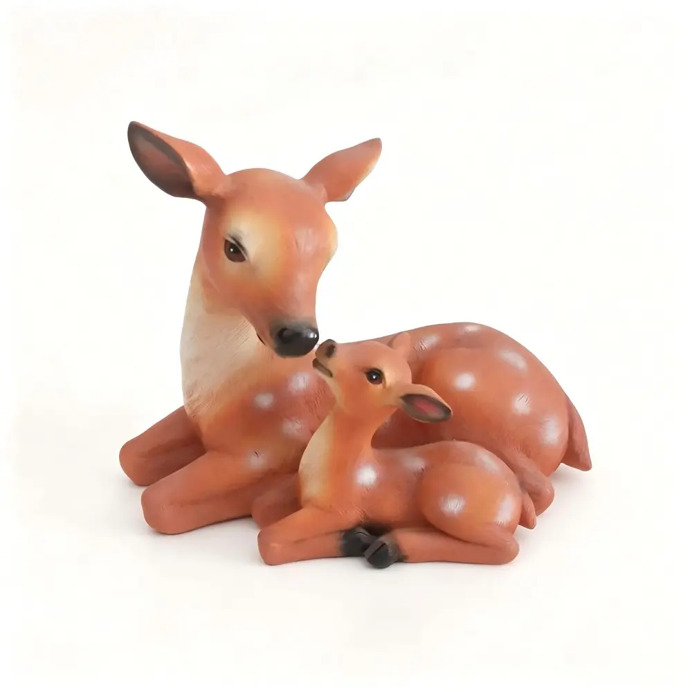 Resin Deer Garden Statue, Realistic Spotted Deer Outdoor Lawn Sculpture, Waterproof Courtyard Animal Decor, Moving Home Gift, Garden Sculptures and Decor