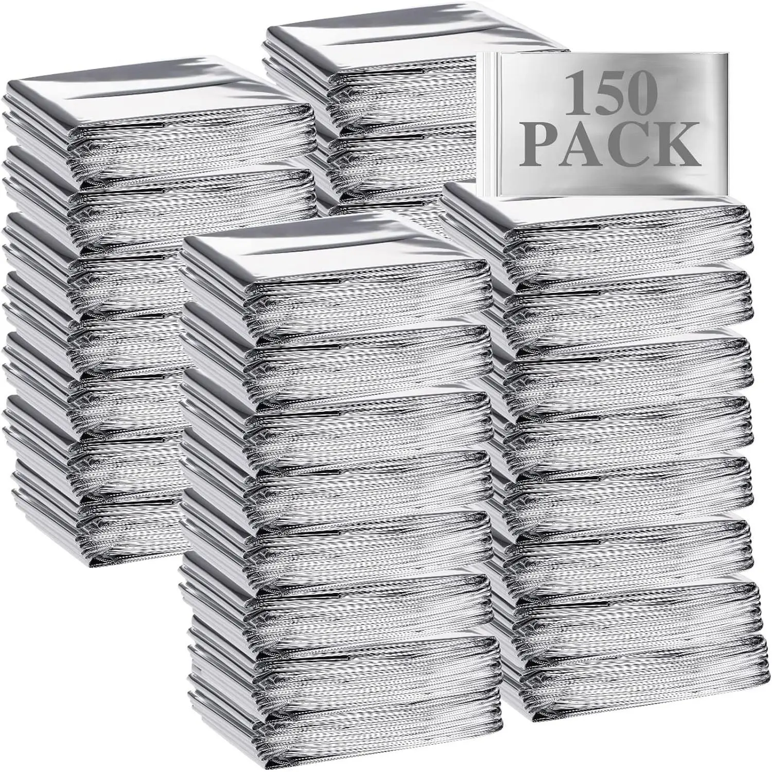Emergency Blanket Bulk - Survival Thermal Silver Foil Reflective Blankets Pack for Outdoor Shelter Space, Camping, Hiking, First Aid Supplies, Homeless Donations
