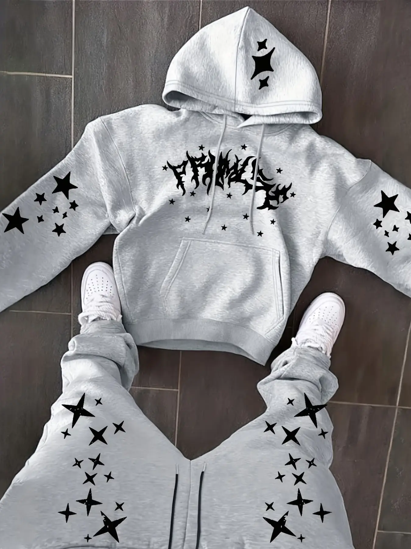 Men's Fashion Hooded Sweatshirt, Creative Star Pattern Print, Comfortable Versatile Fabric, Essential Fall & Winter Wear