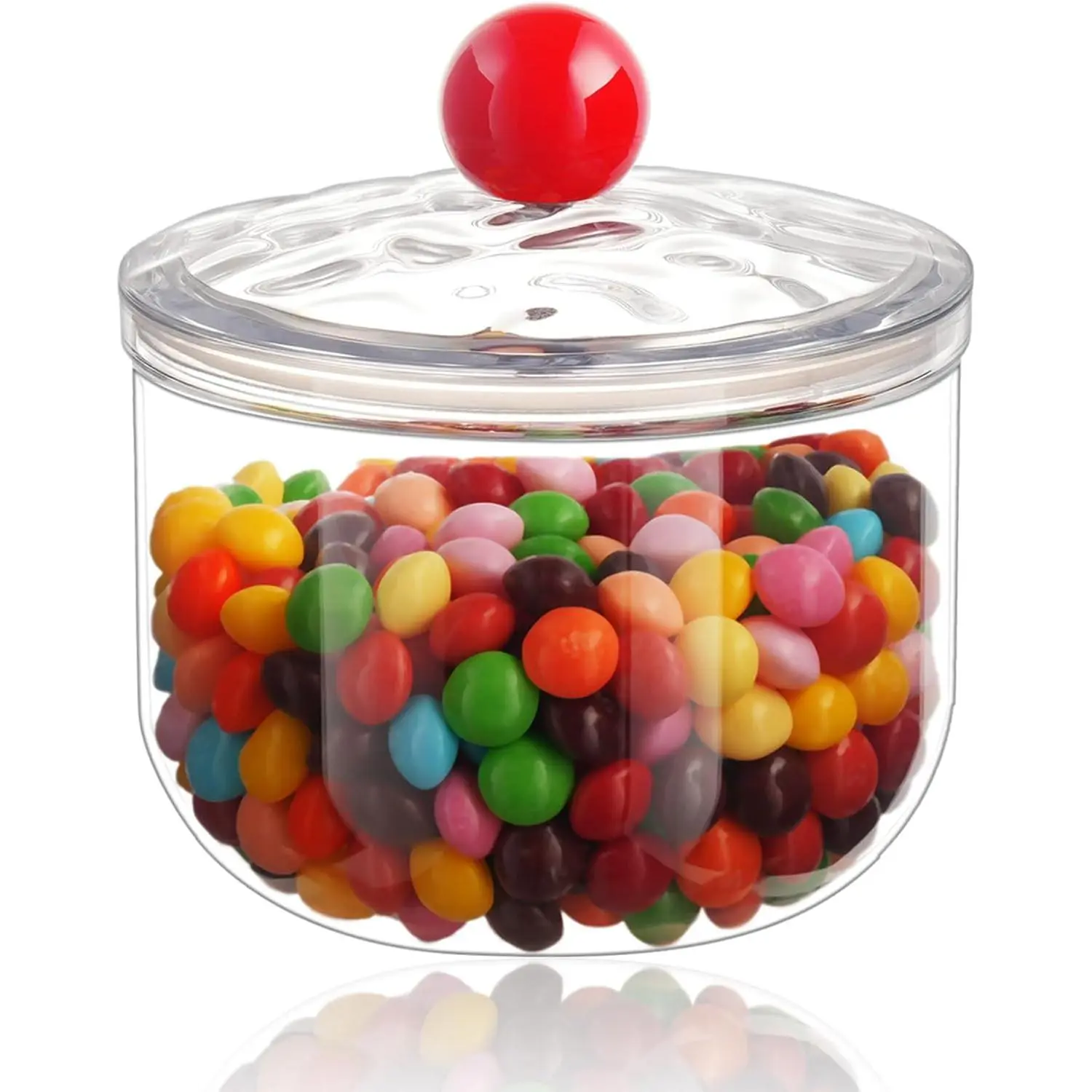 30 Oz Candy Jars with Lids - Clear Plastic Cookie Storage Containers Airtight Apothecary Canisters for Kitchen Home Decorative Pantry Office Party Organize Sugar Tea Coffee Snacks