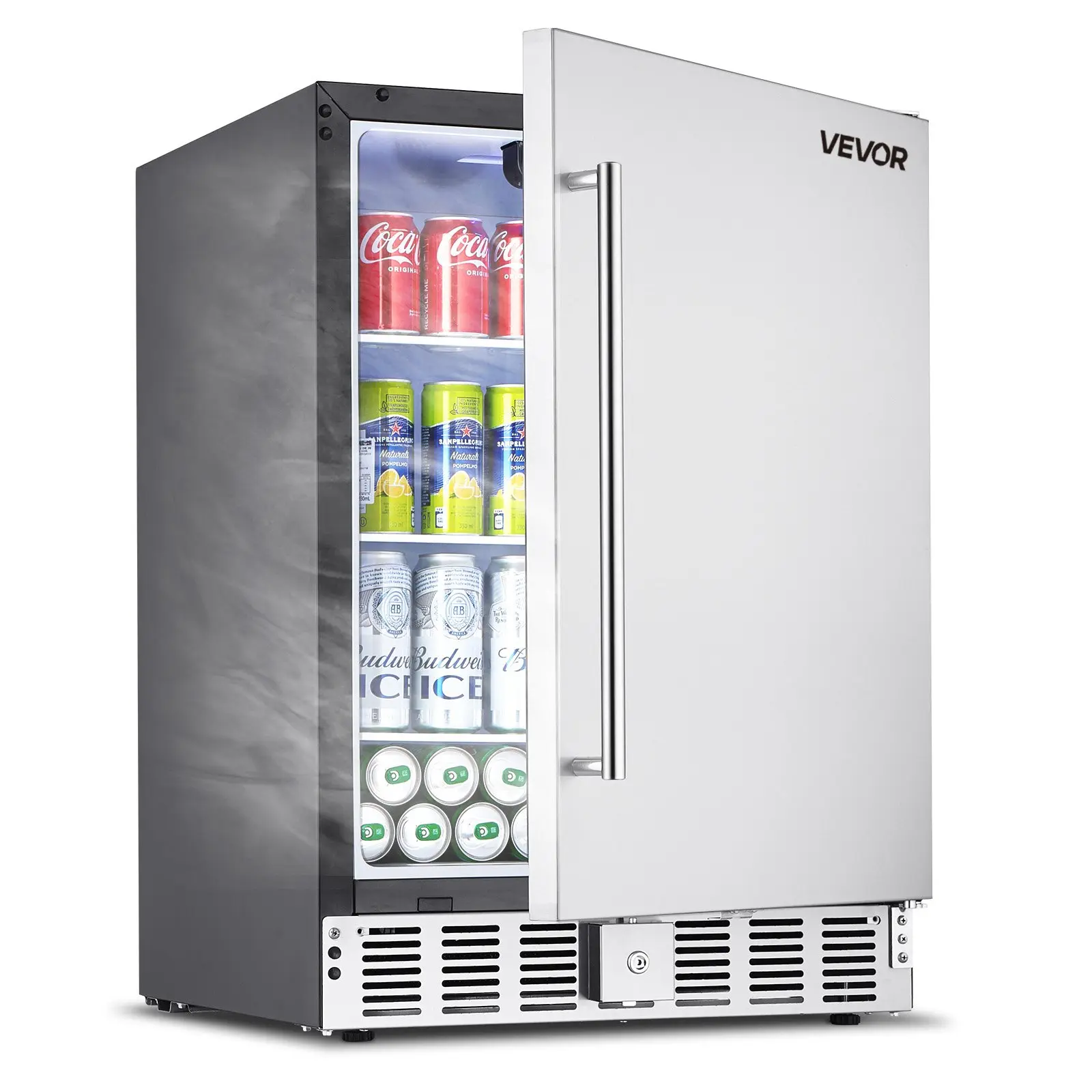 VEVOR 24-Inch Beverage Refrigerator - 150QT Capacity, Door Lock, Metal Plate Body, Freestanding/Undercounter Fridge for Residential Bars, Home Use