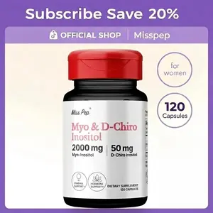 Misspep Myo Inositol & D-Chiro Inositol for Women ，2000mg & 50mg for Women's Hormone Balance Ovarian Health 40:1 Ratio Vegan Gluten-Free Non-GMO - Dietary, Healthcare | Support for Hormonal Balance & Ovarian Health, 120 Capsules