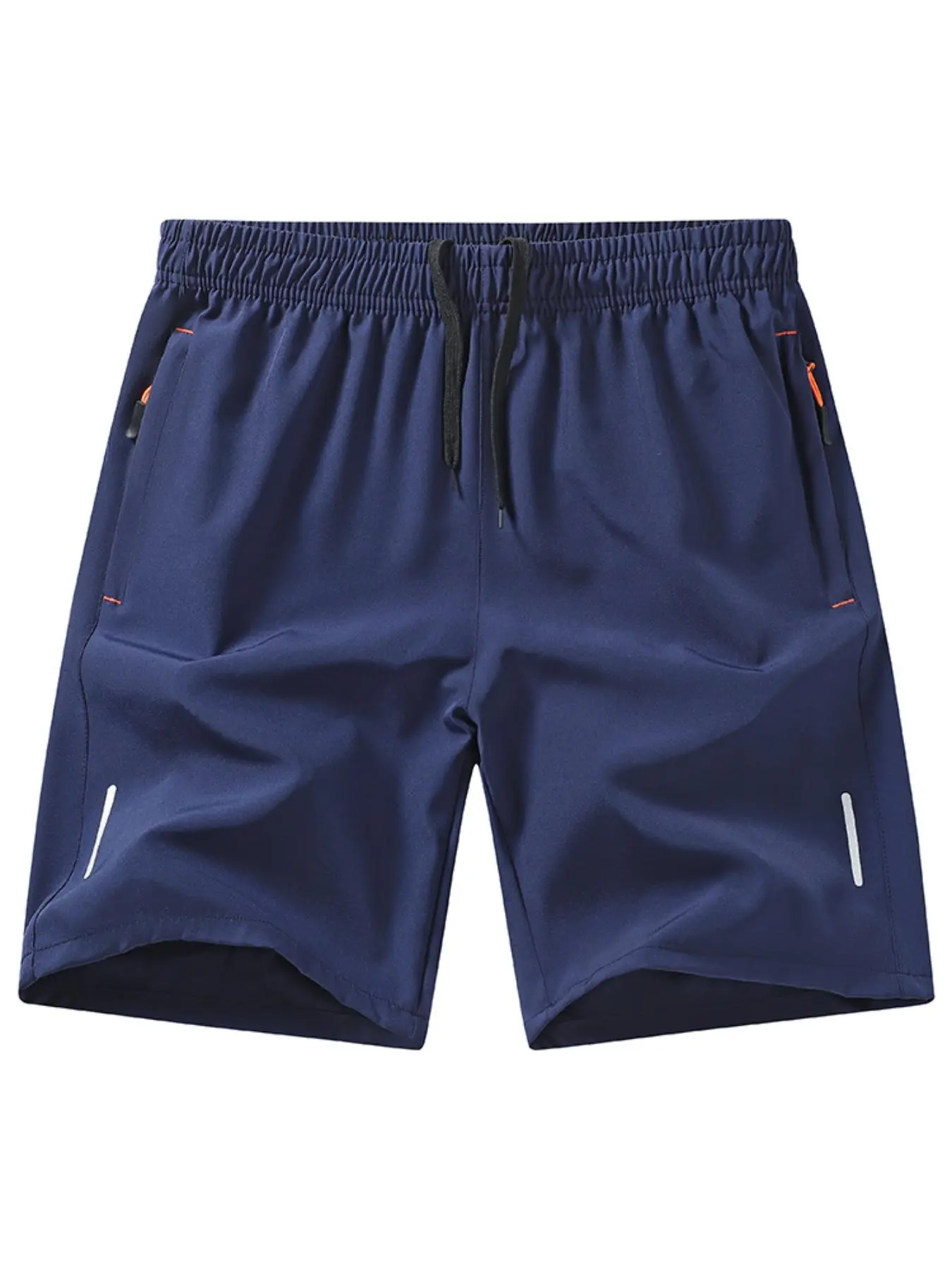 Men's Solid Color Zipper Pocket Gym Workout Exercise Shorts, Regular Fit Breathable Quick Drying Shorts for Summer, Men's Bottoms for Daily Wear