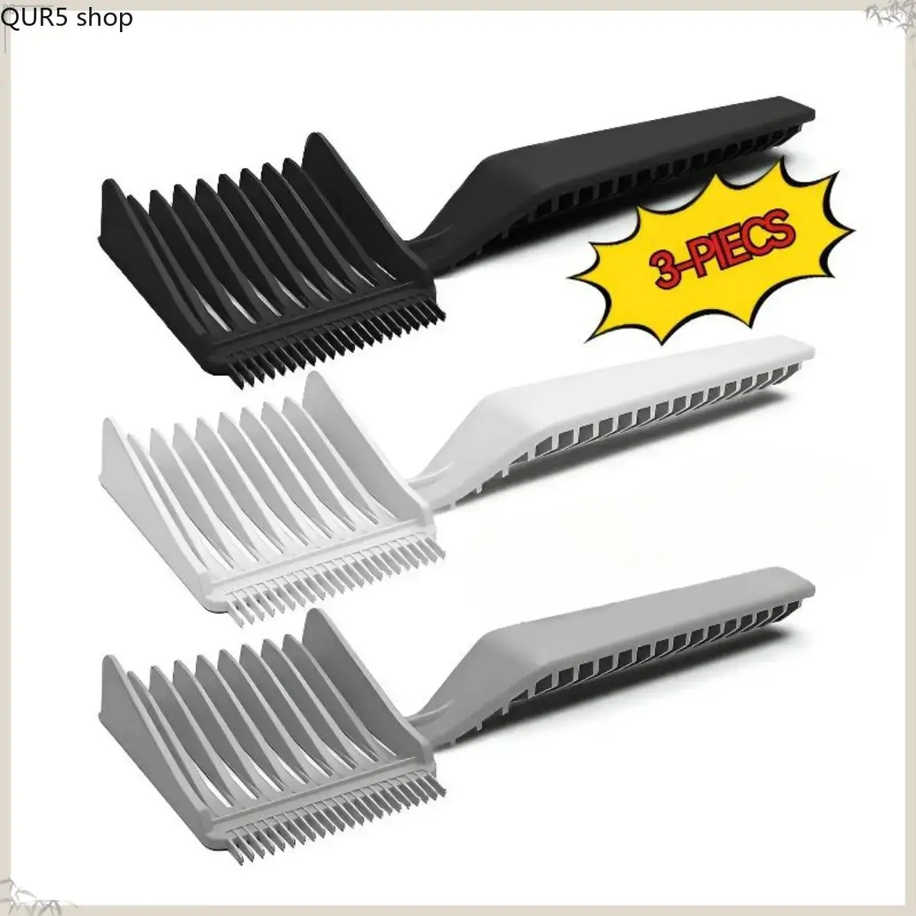 Men's 3-Piece Professional Haircut Comb Set - Long Handles, Anti-Slip Grip, Heatless Haircare Tool, Durable, Gift for Fathers - DIY Home Hair Trimming, Cost-Saving Household Use, Grooming