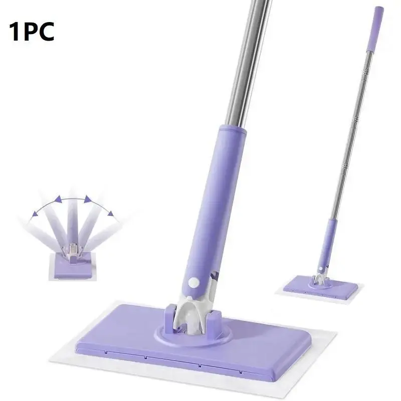 Lazy Person Automatic Cloth Holder Mop, Bathroom Cleaning Flat Mop, Multi-Functional Face Towel Mop, Home Use, No Cloth Included