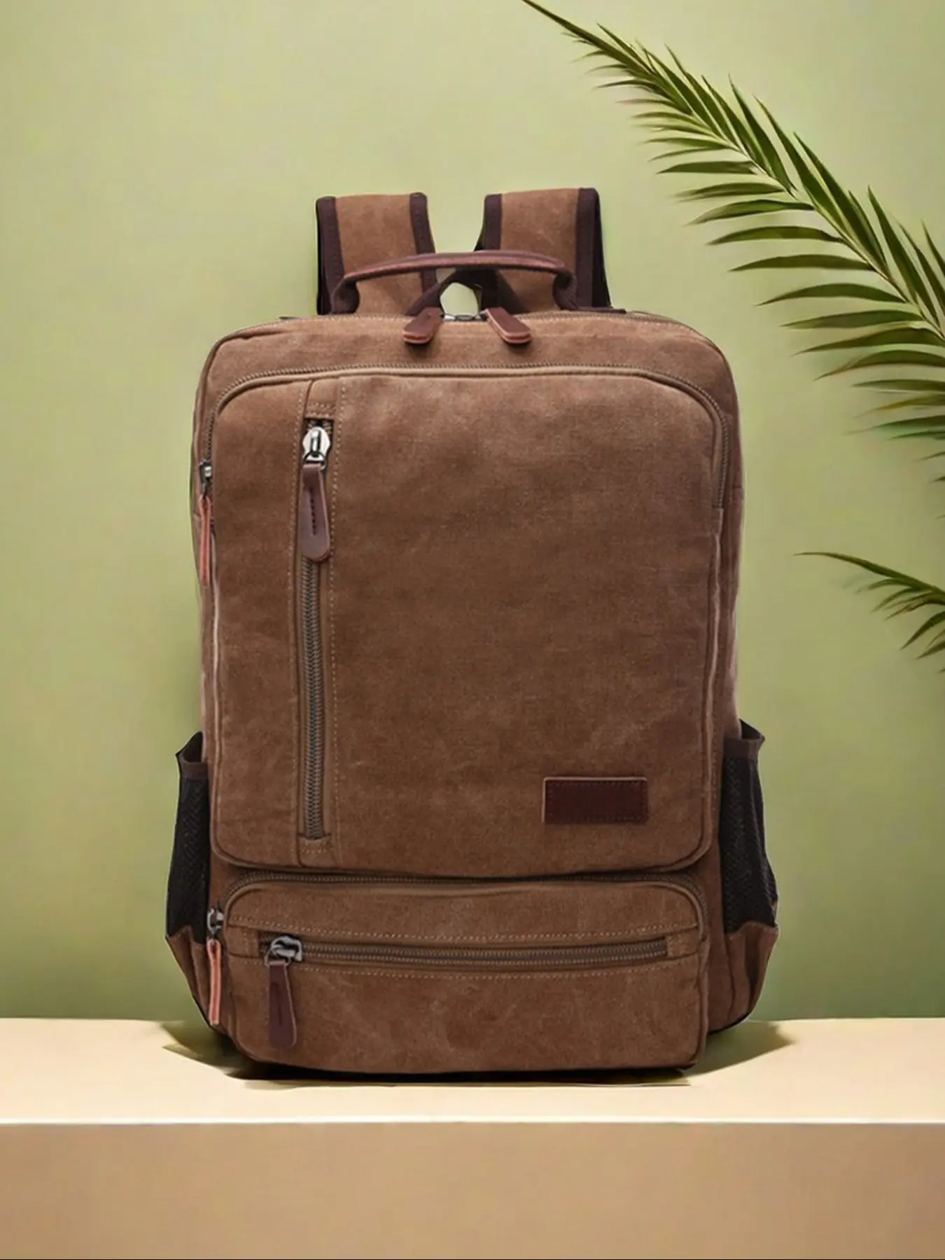 Vintage Canvas Laptop Backpack, Large Capacity Multi-Functional Business Bag, Outdoor Travel Backpack, Unisex, Multiple Colors Available