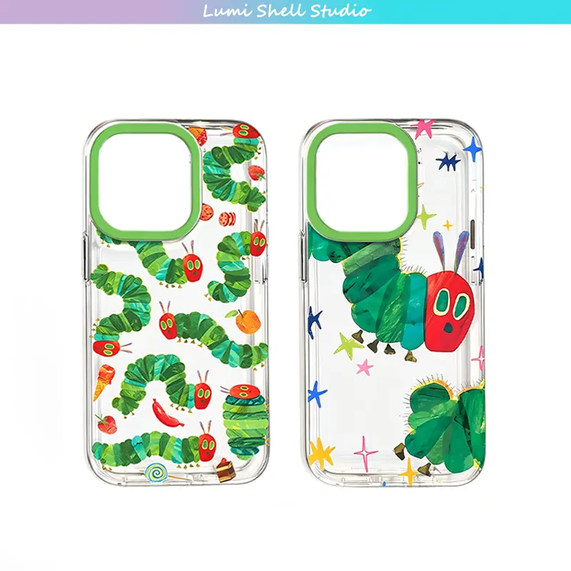 The Very Hungry Caterpillar TPU Material Phone Case, Mobile Phone Accessories, Fits iPhone 17 Pro Max, 17 Air, 16, 15, 14, 13 Plus, Shock-Absorbent Back Cover Shell, Ideal for Holiday Gifts, Birthdays for Your Partner