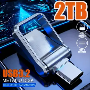 Mini 2TB Flash Drive USB 3.2 Fast Type C Pen Drive Memory Stick High Speed Data 512GB For Computers Phone PC Fast U Disk