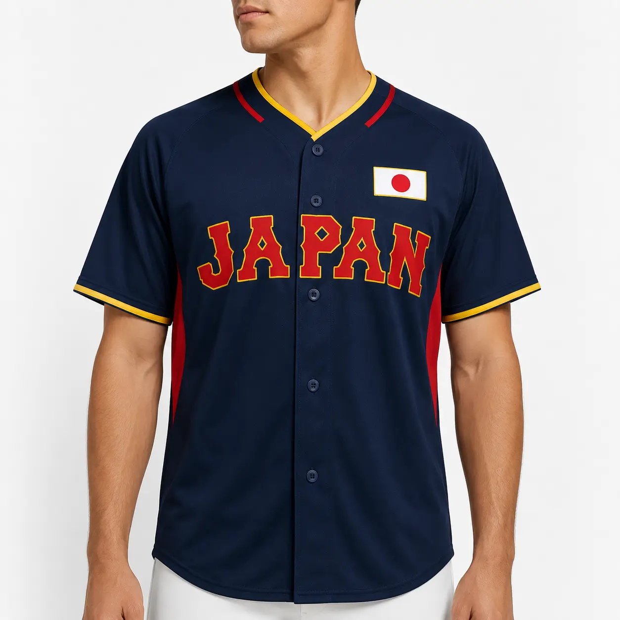 Japan Baseball Jersey Navy Number 17, Japanese Flag Button Down Short Sleeve Shirt for Men Women, Unisex Game Day Fan Sports Streetwear Top,outfits,men's wear,men fashion,summer men fashion clothes,football jersey,fan jersey,fan cheering
