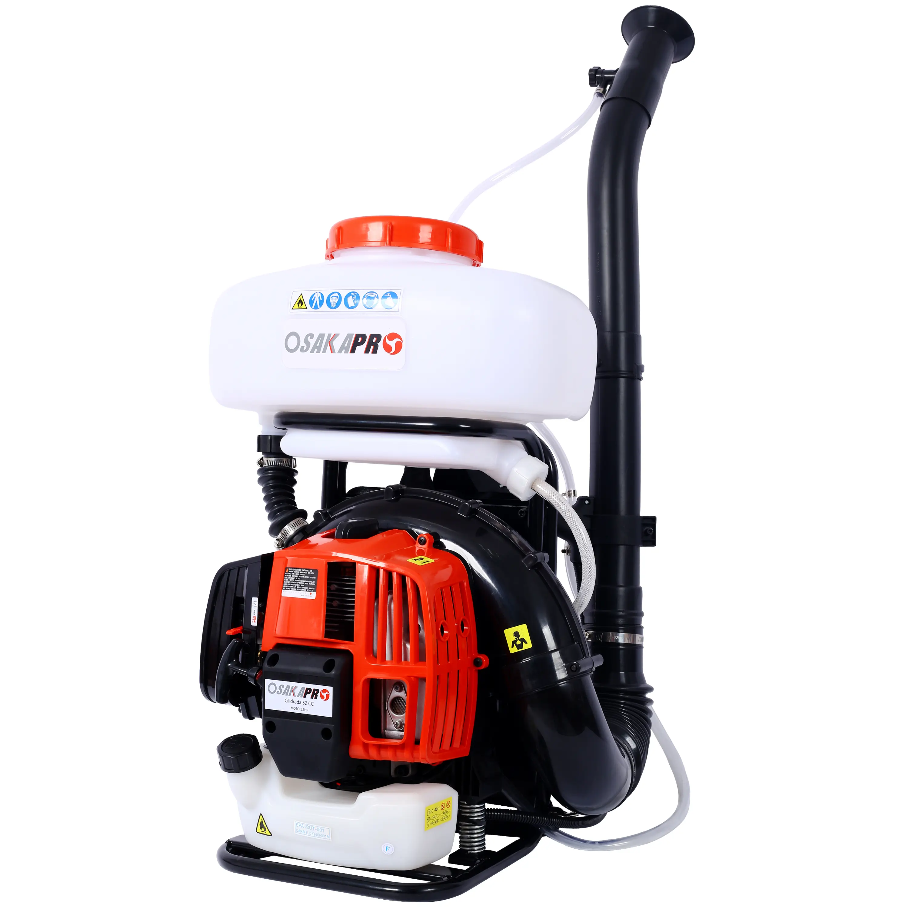 Nokaa 51.7cc Gas Backpack Mosquito Fogger Mister Duster Sprayer Blower Machine with 14L Tank for Garden Pest Control, EPA Compliant Outdoor Spraying Equipment, Orange Aluminum