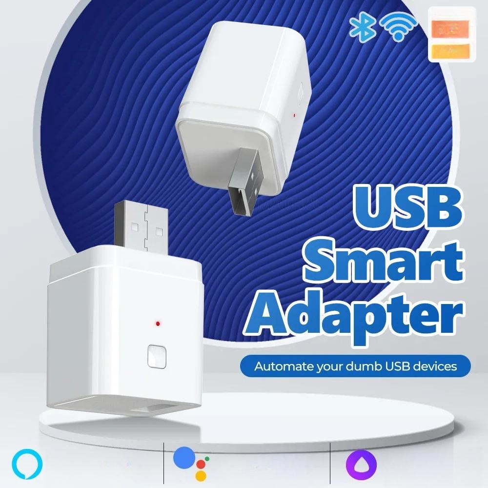 Smart Micro USB Adaptor Switch 5V, WiFi Mini USB Power Adaptor Compatible with Alexa Hey Google for Home Automation