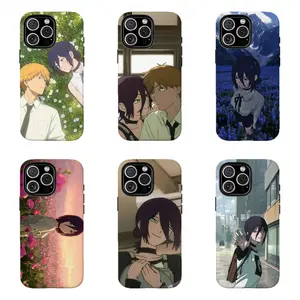 Chainsaw Man Reze Character Hard Film Phone Cover, Dreamy Flower Field Anime Scene Shockproof Phone Case|Cover For iPhone 17 Pro Max 16 15 14 13 12 11 for Samsung S21 S22 S23 S24 S25 Phone Case,Perfect fan gift