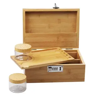 Ozchin Large Bamboo Box with Combination Lock, Decorative Storage Lockbox, Ideal for Gifts and Home Organization