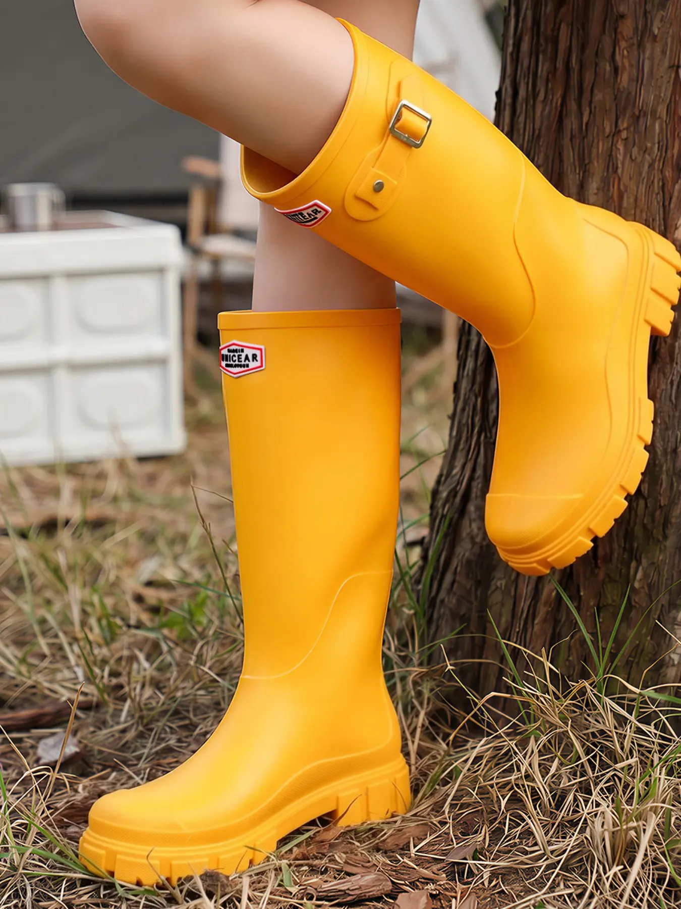 Fashion Rainforest Rain Boots, Fall Boots for Women, High Ankle Waterproof Hiking Shoes, Non-Slip Long Tube Water Boots, Outdoor Work Rubber Shoes, Waterproof Footwear