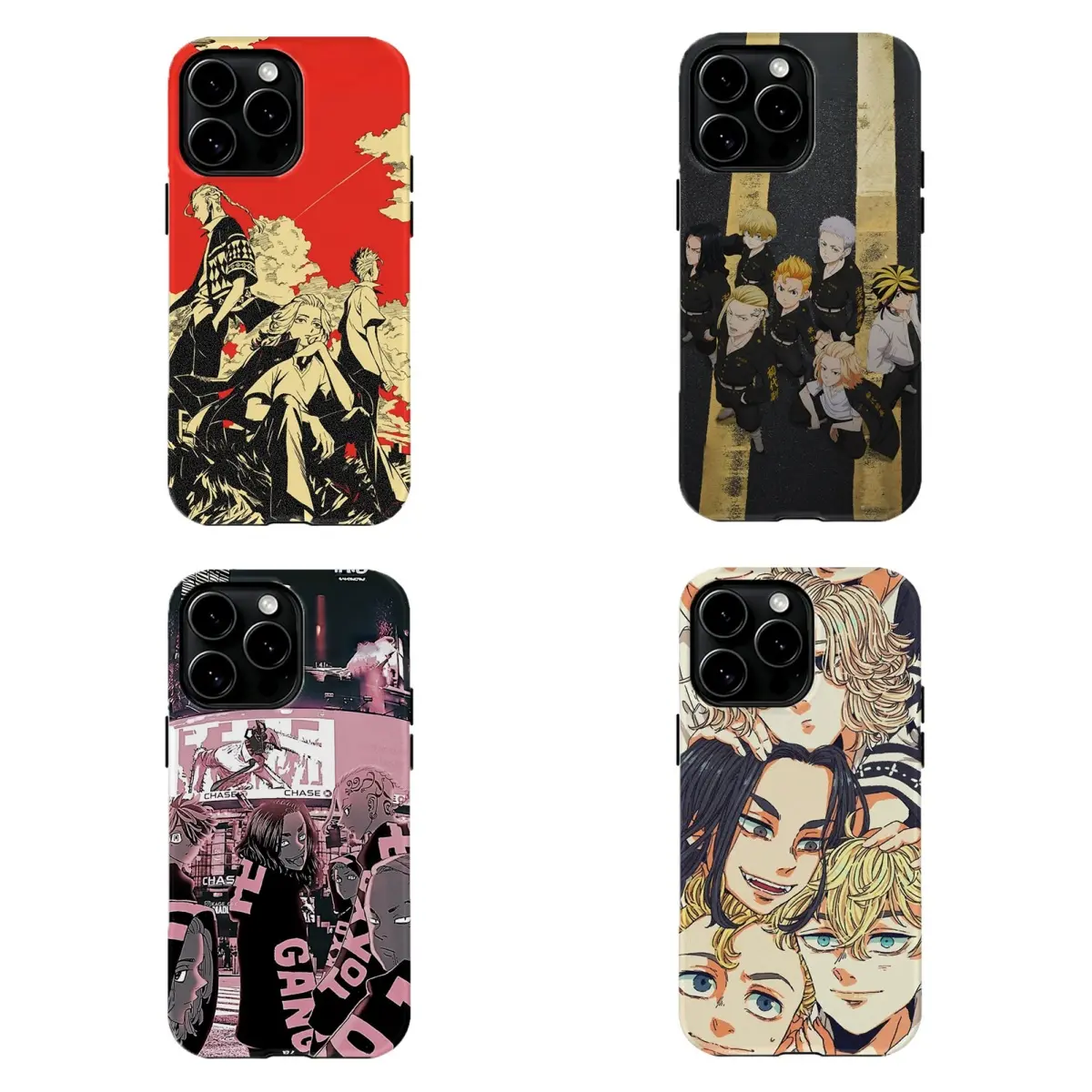 Tokyo Revenge3s Anime Character Collage Phone Case, Tokyo Manji Gang Manga Art Shockproof Protective Cover,Compatible for iPhone 17 Promax 16 15 14 13 12 11 and for Samsung S22-S26 Ultra,Perfect Gift for Her Him,Anime Fan