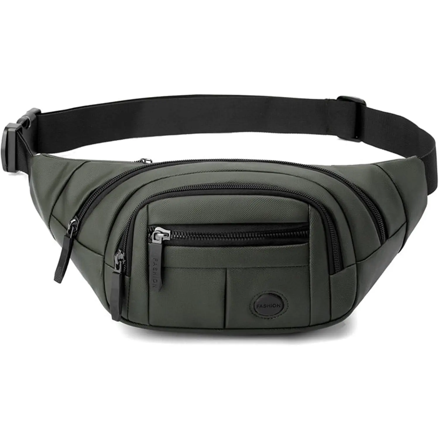Large Fanny Pack for Men and Women, Crossbody  Bag with 4 Zipper Pockets Easy Carry Any Phone, Fashion  Pack with Adjustable Strap for Travelling, Hiking, Cycling, Running - Green