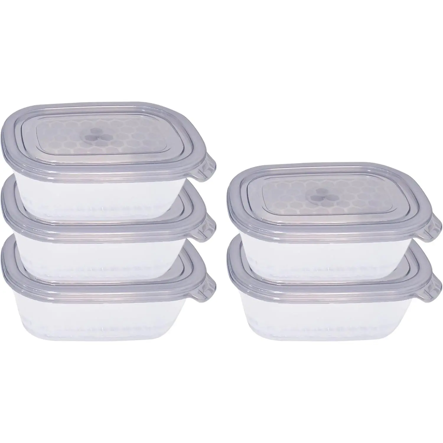 5 Pack 17OZ Small Freezer Storage Containers (2 Cups) - Plastic  Storage Containers with  - Ideal For Snacks & Meal Prep - , , Microwavable & Dishwasher Safe