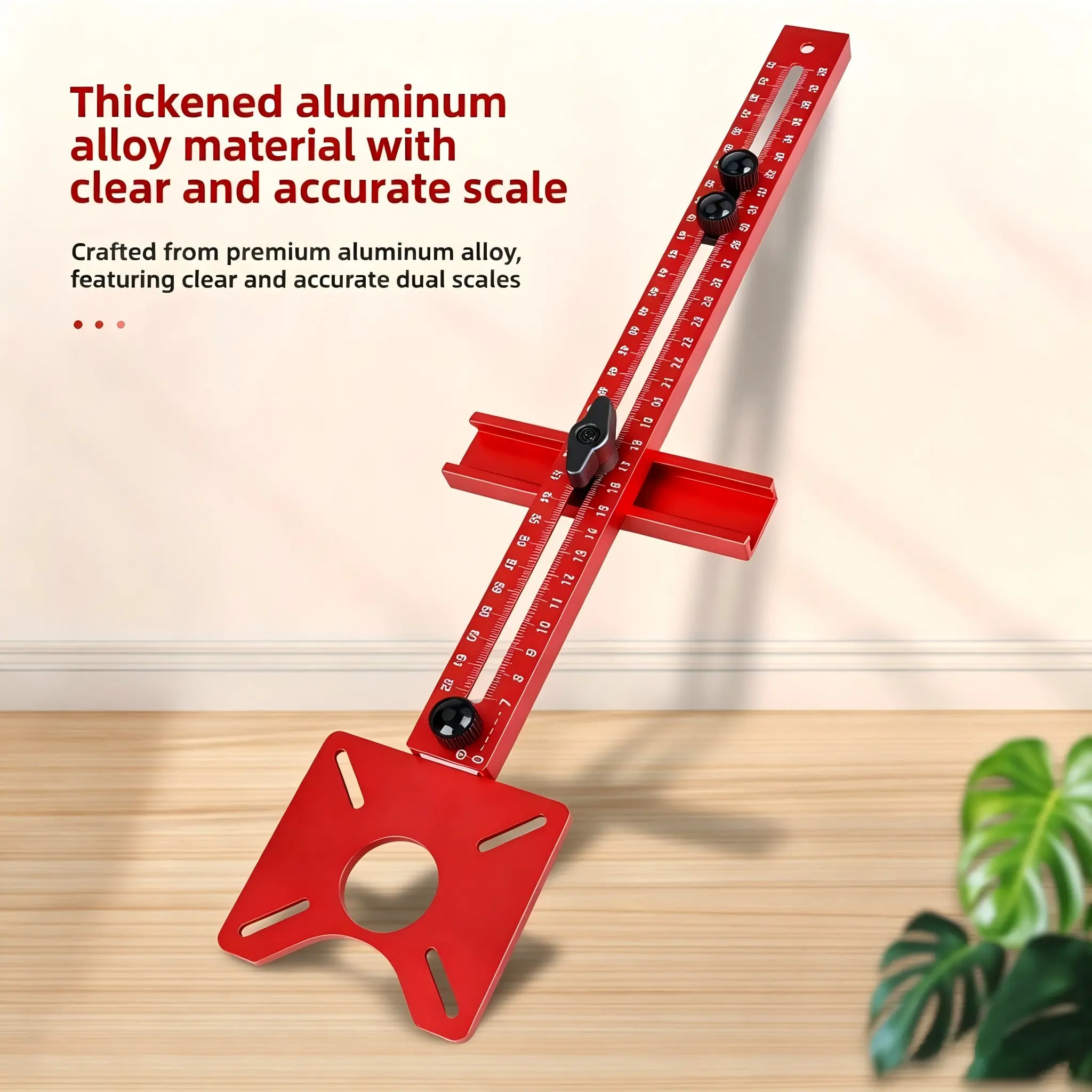 400mm Extended Aluminum Edge Trimmer, Round Cutter with Slotting Locator, Adjustable Radius, Woodworking Circular Cutting Tool