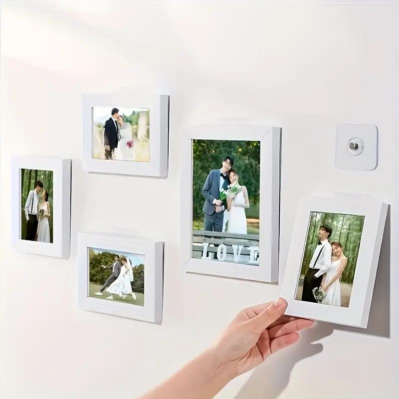 Wall-Mounted Hooks (10pcs), Punch-Free Self-Adhesive Picture Frame & Painting Hooks, Traceless Stick Hooks for Kitchen & Bathroom