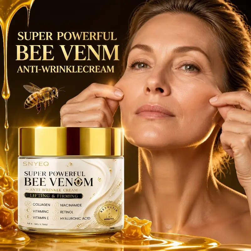 Instant Face Lifting Bee Venom Cream, Face Tightening Cream, 2-Min Firming, Instantly Tightens & Smooths Skin, Improves Elasticity, Collagen, Bee Venom & Retinol, Softens Skin, Minimizes Fine Lines & Wrinkles, For All Skin Types: Sensitive, Dry, Oily