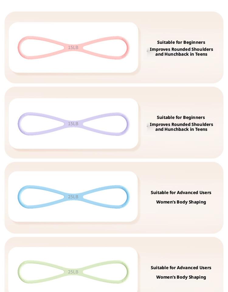 Women's figure-eight resistance band, used for arm and chest expansion, yoga, fitness, massage training equipment, stretching equipment