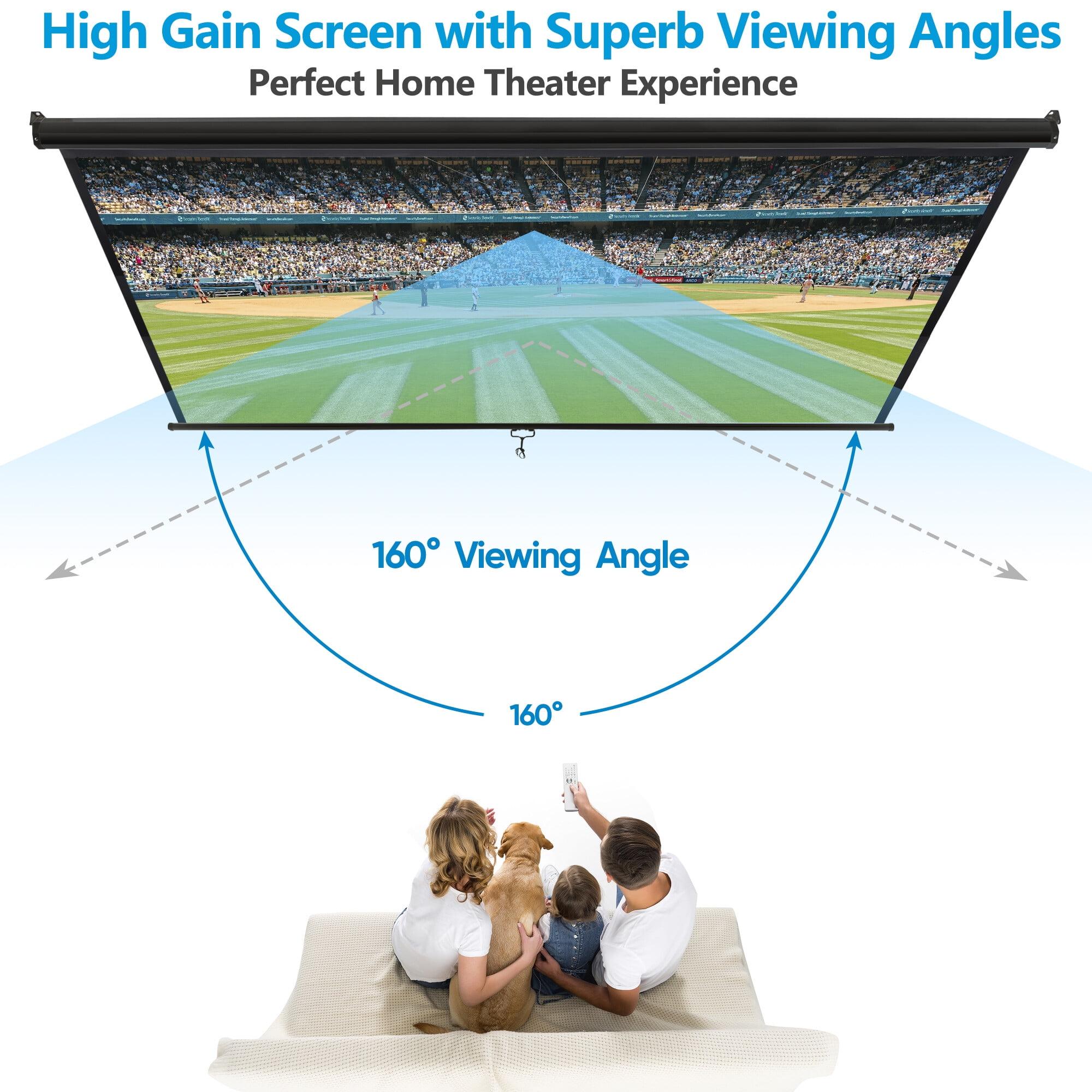 SEGAWE Wall Mount 80 Inch Manual Pull Down Projector Screen, Black SEGAWE Wall Mount 80 Inch Manual Pull Down Projector Screen, Black