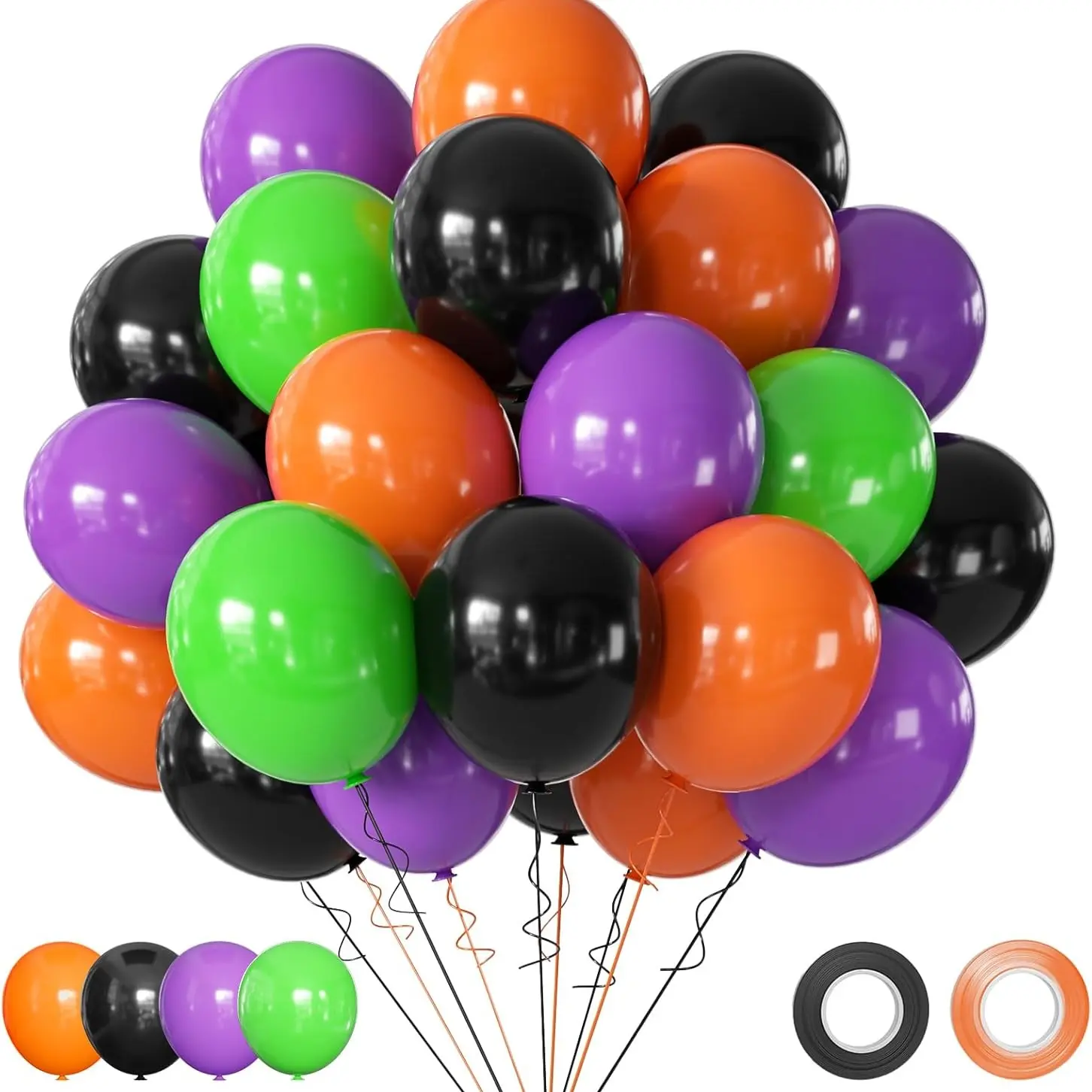 Halloween Party Balloons Set, 52pcs 12 Inch Latex Balloons, Birthday & Halloween Party Decorations