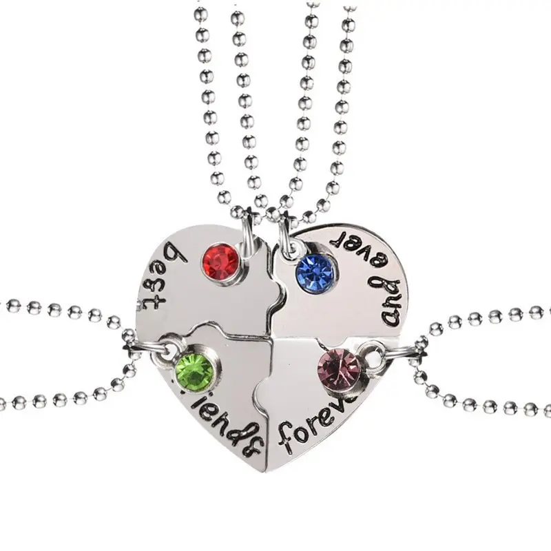 Best Friend Forever friend necklace with heart-shaped connection, gift for friends