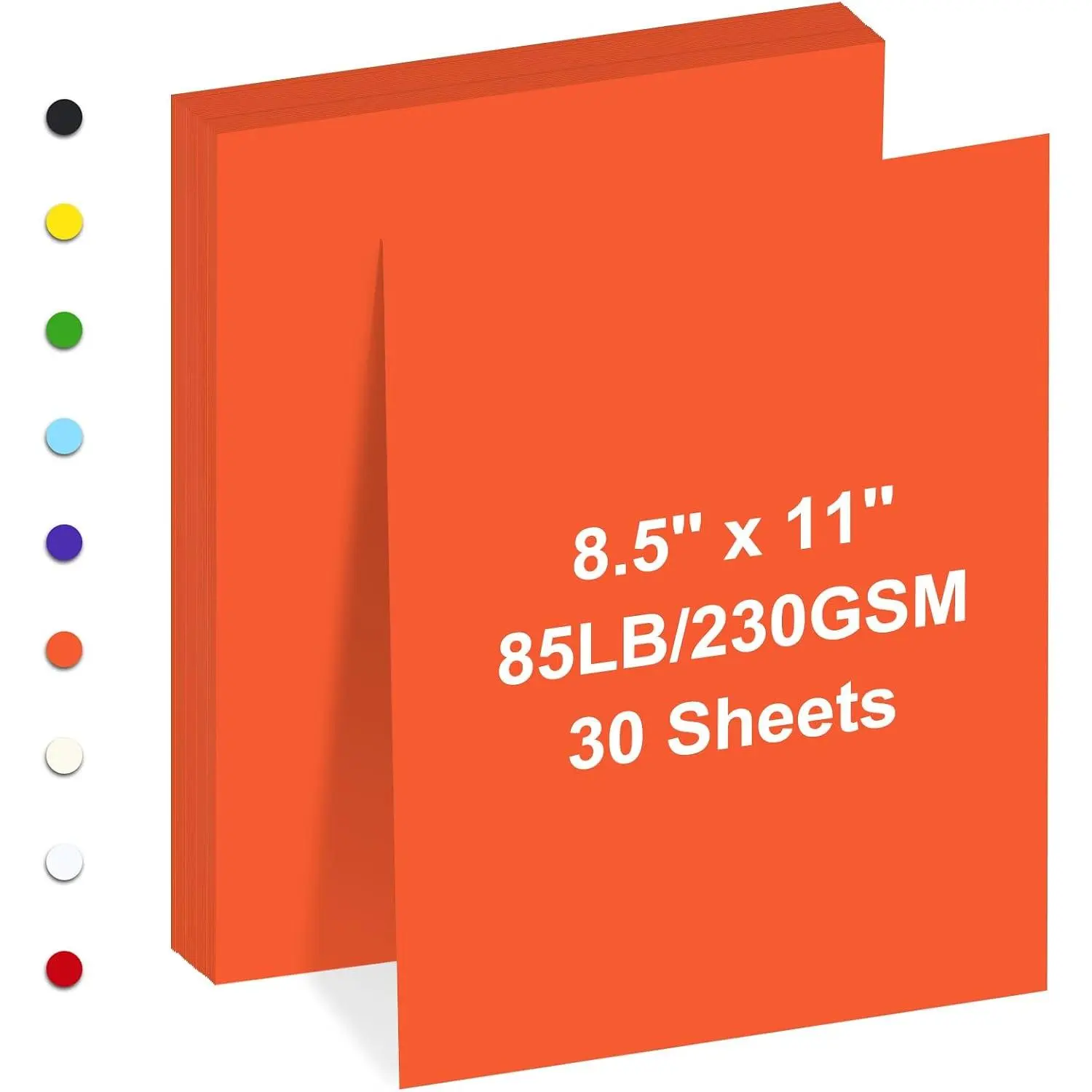 Orange Cardstock Paper - 8.5"x11", 85 lb/230 gsm, 30 Sheets - Ideal for Printing, Drawing, Invitations (Office Stationery Card Stock)