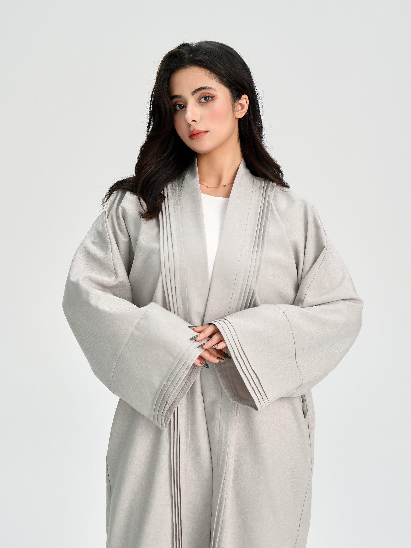 Women's Solid Color Long Sleeve Abaya, Casual Comfy Long Dress for Muslim Women, Women's Islamic Clothing for Daily Wear, Modesty Muslim Clothing, Modest Muslim Outfits