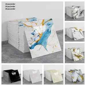 30 PCS self-adhesive bathroom tiles, marble pattern wallpaper stickers, waterproof wall panels, suitable for bathrooms, kitchens and living rooms, easy to peel and stick, for TV background wall decoration, modern wall decoration, simple installation